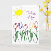 スケッチされたチューリップ考える カード (黄色い花)