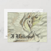 スケッチされたユニコーンはがき ポストカード (正面/裏面)