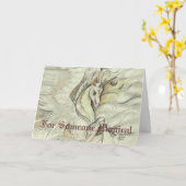 スケッチされたユニコーンカード カード (黄色い花)