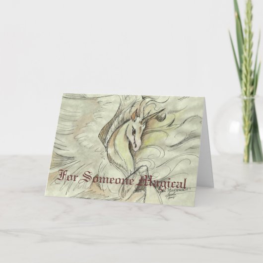 スケッチされたユニコーンカード カード (正面)