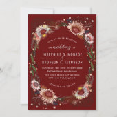 スケッチされたユニーク花ダークレッドマルーン (正面)