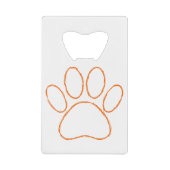 スケッチされた子犬の手の印刷 クレジットカード栓抜き (正面)