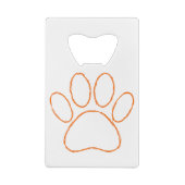スケッチされた子犬の手の印刷 クレジットカード栓抜き (裏面)