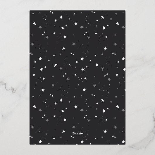 スケッチされた筆記体6フォトコラージュ新年 箔シーズンカード (裏面)