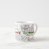 スケッチされた花 エスプレッソカップ (正面右)