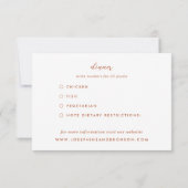 スケッチされた花 緑のテラコッタ ウェディング 出欠カード (裏面)