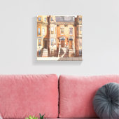 スケッチされた茶色い石 | ボストン通り絵を描ズ キャンバスプリント (インサイチュ (リビング))