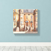 スケッチされた茶色い石 | ボストン通り絵を描ズ キャンバスプリント (インサイチュ (ウッドフロア))