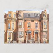 スケッチされた茶色い石 | ボストン通り絵を描ズ ポストカード (正面)