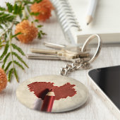 スケッチされた落書きハート キーホルダー (側面)