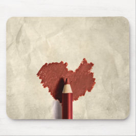 スケッチされた落書きハート マウスパッド