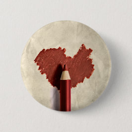 スケッチされた落書きハート 缶バッジ