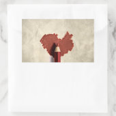 スケッチされた落書きハート 長方形シール (バッグ)