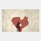 スケッチされた落書きハート 長方形シール (正面)