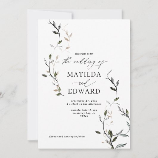 スケッチされた葉の植物結婚の葉 (正面)