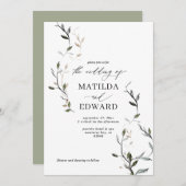 スケッチされた葉の植物結婚の葉 (正面/裏面)