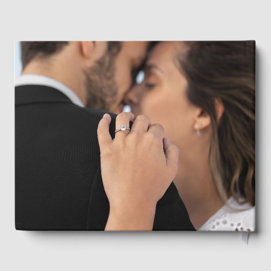 スケッチされた黒のフローラ結婚写真 ゲストブック (裏面)