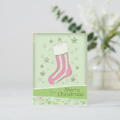 スケッチされるピンクのクリスマスに貯蔵します シーズンポストカード (スタンド正面)