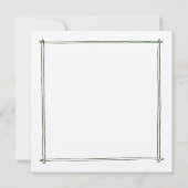 スケッチしたフレームお洒落の緑の手結婚描き 招待状 (裏面)