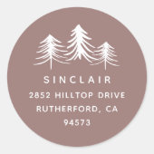 スケッチした松 |休日の差出人住所 ラウンドシール (正面)