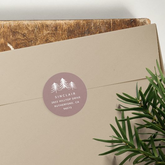 スケッチした松 |休日の差出人住所 ラウンドシール