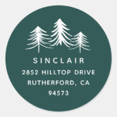 スケッチした松 |休日の差出人住所 ラウンドシール (正面)