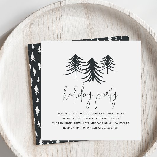スケッチした松 |休日モダンパーティー 招待状