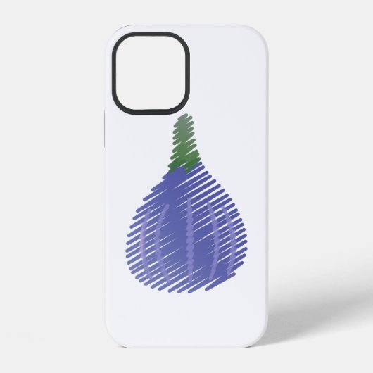 スケッチした紫のイチジク iPhoneケース (裏面)