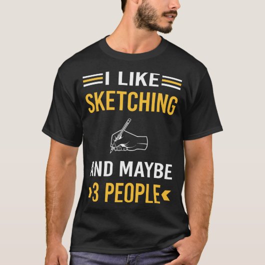 スケッチする人は3人くらいかな Tシャツ (正面)