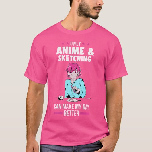 スケッチできるのはアニメスケッチのみ Tシャツ (正面)