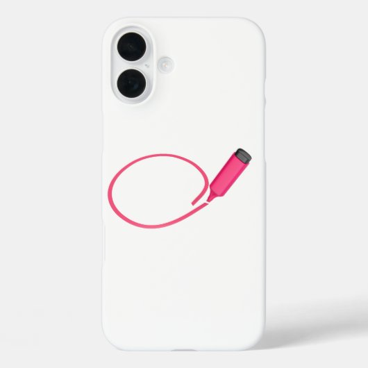 スケッチでピンクの蛍光ペンを持つ円 Case-Mate iPhoneケース (裏面)