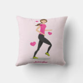 スケッチと名前をカスタムするピ走ンクが好きな女の子 クッション (裏面)