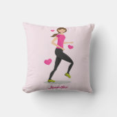 スケッチと名前をカスタムするピ走ンクが好きな女の子 クッション (正面)