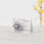 スケッチと目 カード (黄色い花)