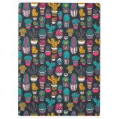 スケッチのスタイルパターンの手描きのサボテン クリップボード (裏面)