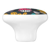 スケッチのスタイルパターンの手描きのサボテン セラミックノブ (側面)