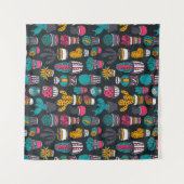 スケッチのスタイルパターンの手描きのサボテン タペストリー (正面)