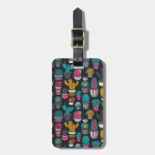 スケッチのスタイルパターンの手描きのサボテン ラゲッジタグ (正面縦)