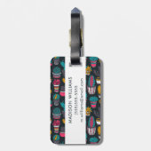 スケッチのスタイルパターンの手描きのサボテン ラゲッジタグ (裏面縦)