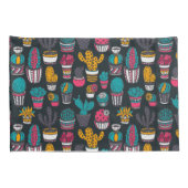 スケッチのスタイルパターンの手描きのサボテン 枕カバー (裏面-右)