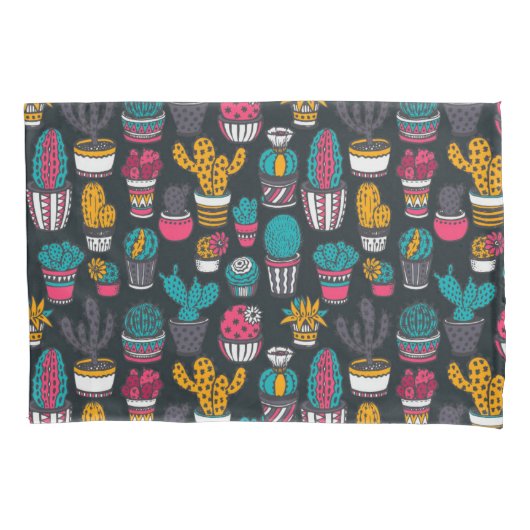 スケッチのスタイルパターンの手描きのサボテン 枕カバー (正面左)