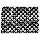 スケッチのハロウィーンスカルパターン ラージペーパーバッグ (正面)