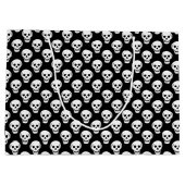 スケッチのハロウィーンスカルパターン ラージペーパーバッグ (裏面)