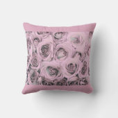 スケッチのピンクローズ装飾用クッション クッション (裏面)
