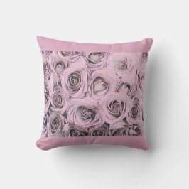 スケッチのピンクローズ装飾用クッション クッション