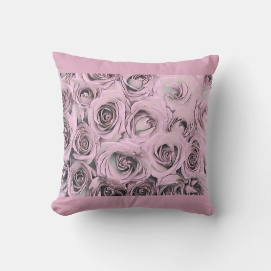 スケッチのピンクローズ装飾用クッション クッション (正面)
