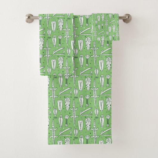 スケッチのワニパターン バスタオルセット (インサイチュ)