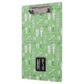 スケッチのワニパターン|モノグラム クリップボード (左)