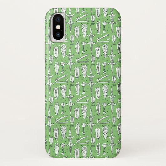 スケッチのワニパターン Case-Mate iPhoneケース (裏面)