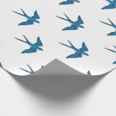 スケッチの下で飛んでいるつばめ ラッピングペーパー (角)